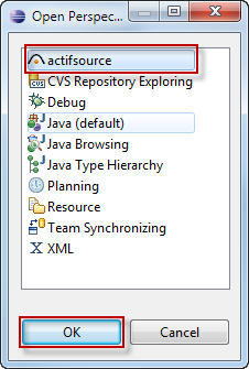 Switch to the Actifsource Perspective - Step 2